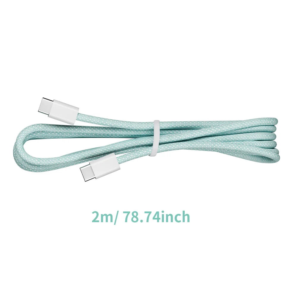 6개입 2M/6피트 60W USB C to USB C 직조 충전 케이블 아이폰 15 Pro Max PD 고속 충전 USB C 데이터 케이블