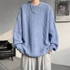 Autumn Winter O-Neck Sweater Men Loose Knit Pullovers Solid Color Casual Knitted Sweater Mens Streetwear Pullovers Plus Size 8XL 2