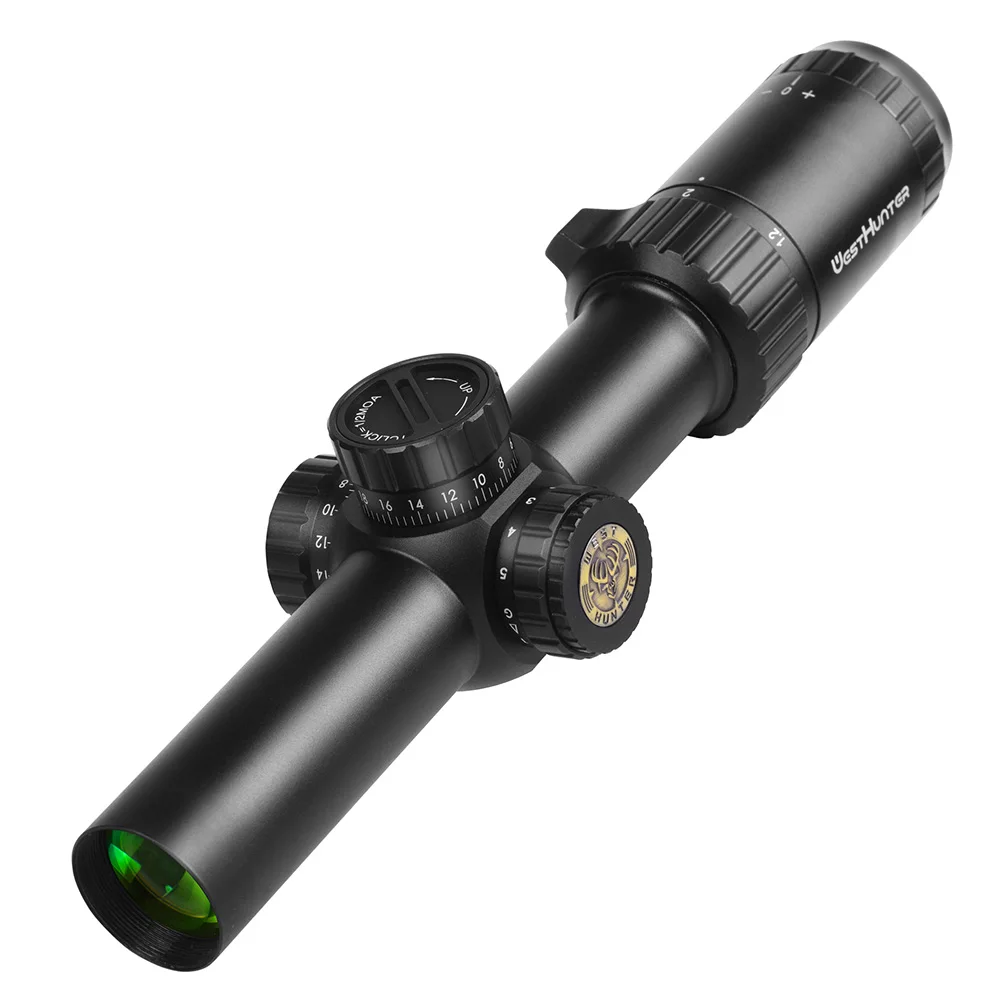 WESTHUNTER HD 1.2-6X24 FFP Compact Scope Illuminated R/G Etched Glass Reticle Riflescopes Lock Reset Hunting Optical Sights
