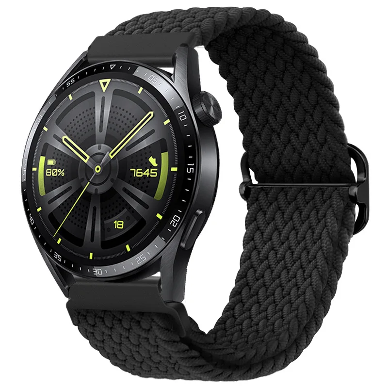 Braided Loop Breathable Sport Wristband Bracelet, 20mm/22mm Band
