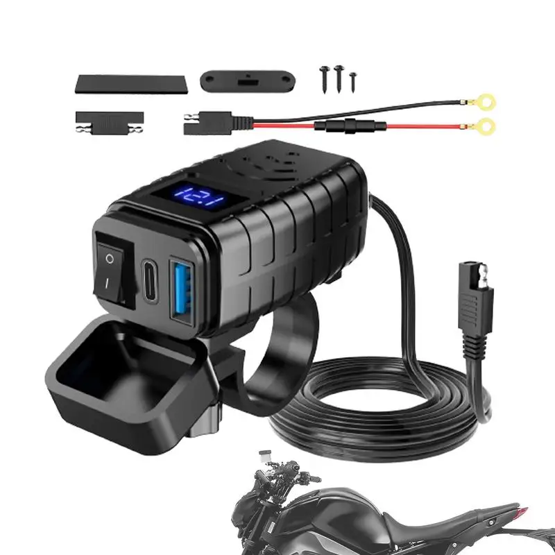 

Автомобильное зарядное устройство USB для мотоцикла, зарядное устройство с USB-портом для мотоцикла, зарядное устройство PD 3.0 для телефона, планшета, камеры