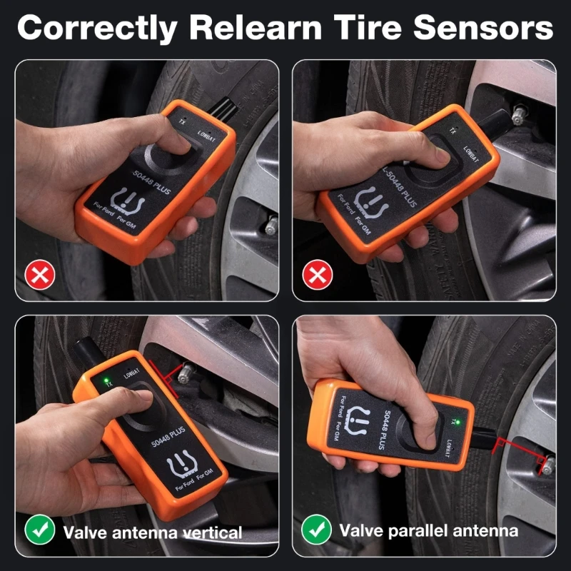 Car TPMS Resets Relearn Diagnostic Tool Auto Tire Pressure Sensors Resets Tire Pressure Monitor Sensors 315/433 MHz D7YA 5