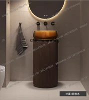 อ่างล้างหน้าทรงกลมทำจากหินเทียมแบบโปร่งใส สำหรับโรงแรม บ้าน ห้องน้ำ อ่างล้างหน้าแบบตั้งพื้นแบบอิสระ 1