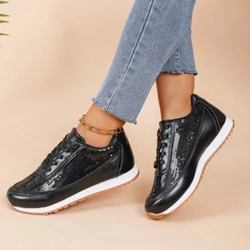 Plus Size 42 Women Running Sport Shoes Black Silver Girls Athletic Walking Sneakers Comfortable Female Jogging Shoes 6