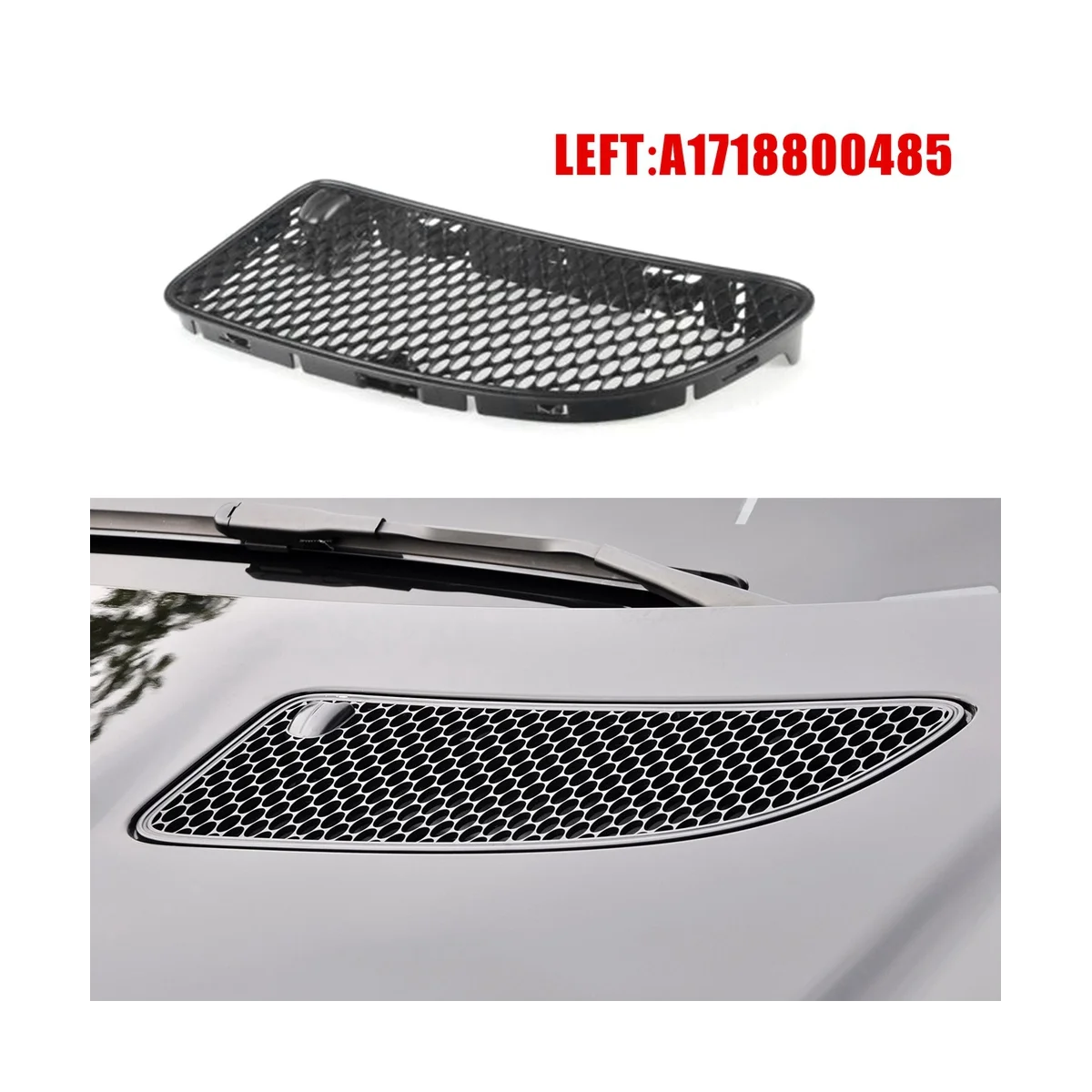 

Car Hood Vent Grille Set Pair for R171 SLK280 SLK300 SLK350 2005-2011 1718800485 1718800385