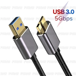 Ultra-Durable High-Speed USB 3.0 Micro B Data Cable - 3M (Silver)