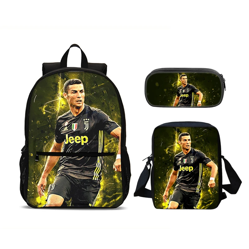 Cartoon C-CR7 Football-Stars Child Backpack,Shoulder Bags,Pencil Bags for 4-8 Years Old Anime School Bags for Boy Girl Best Gift 2