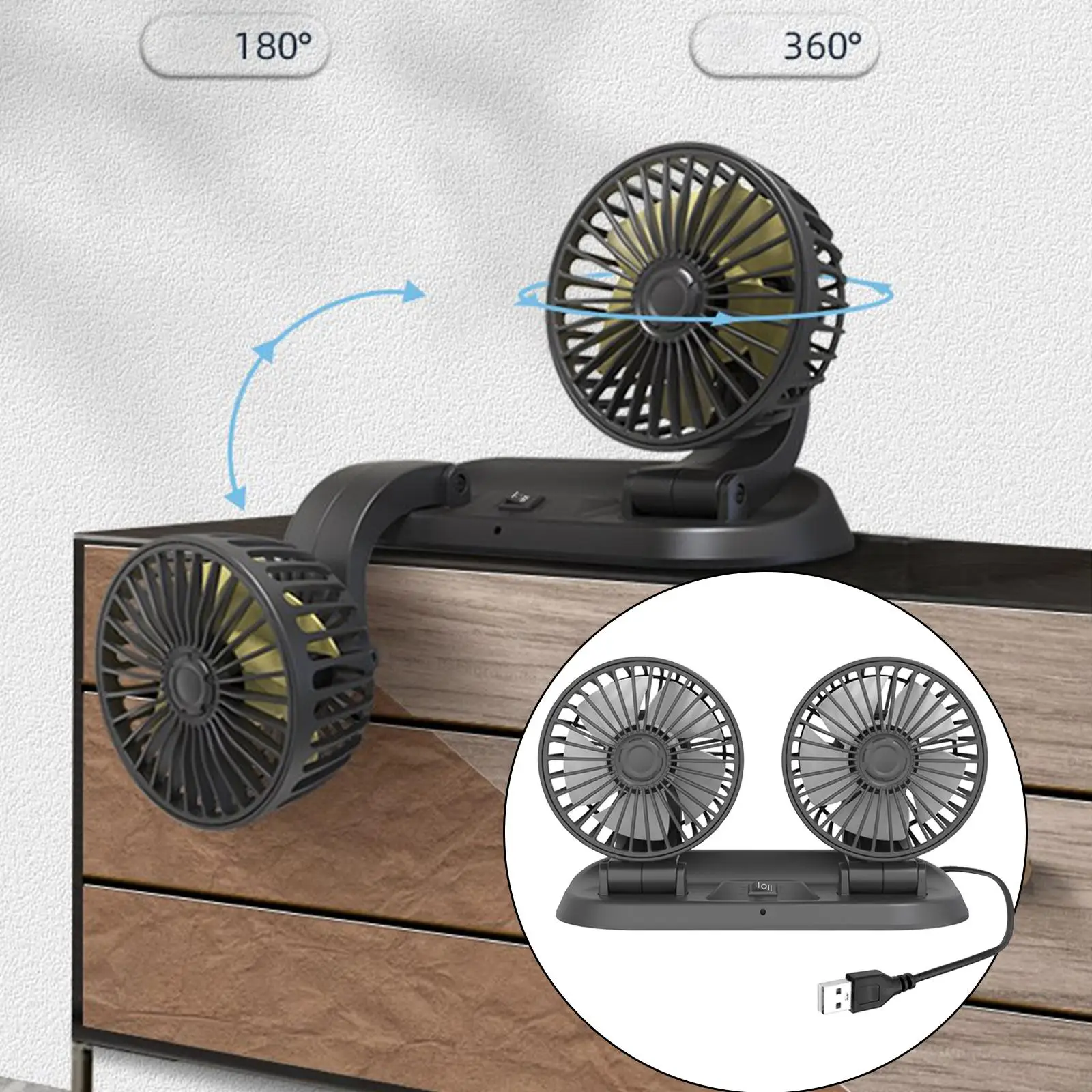 Electric Car Fans Dual Heads 2 Speed Cooling Fan Fit for Car Dashdoard RV  Truck Air Circulation Fans Vehicle Car Cooling Fan - AliExpress