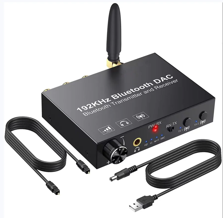 192KHz DAC 디지털-아날로그 오디오 변환기 Bluetooth 호환 5.0 송신기 수신기(aptX 저지연 HD 포함) 헤드셋용