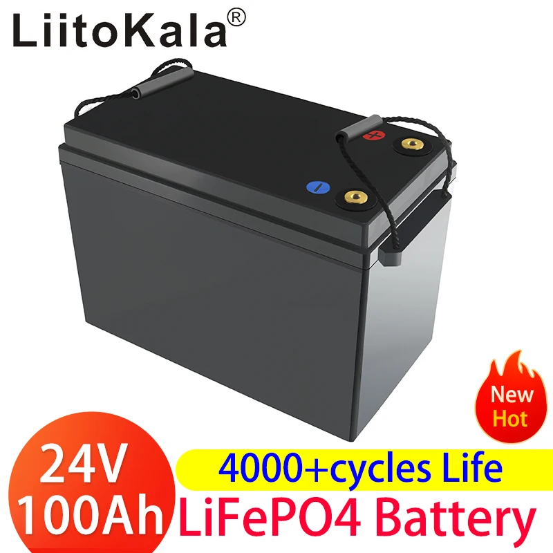 NEW LiitoKala 24V 100Ah LiFePO4 Battery Solar Golf Car For