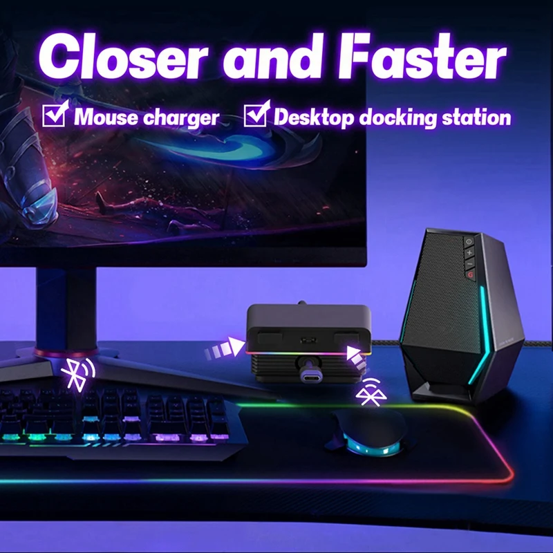 PRO X 2 MX Master 3S 3 Anywhere VGN VXE R1 Max AJ199 B-A09I용 RGB 마우스 자기 충전 도크