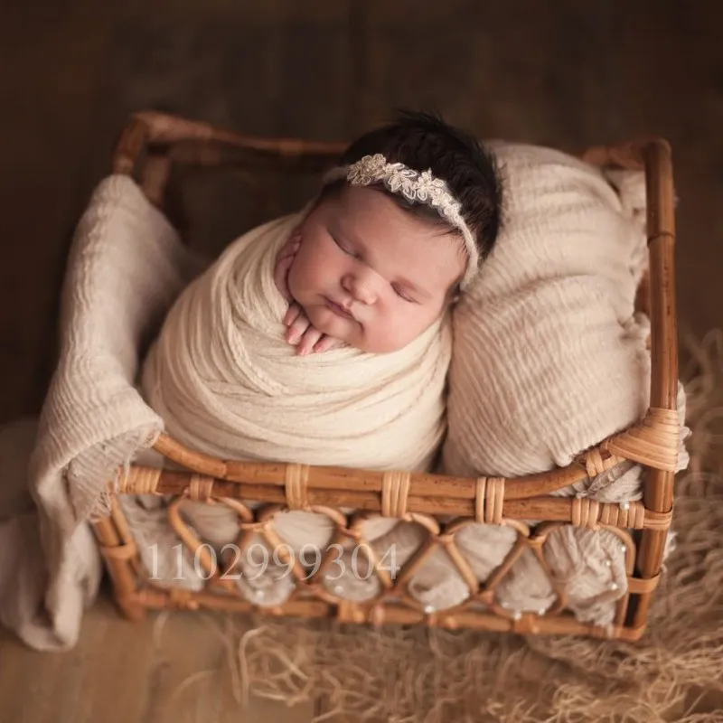 

Newborn Photography Props Baby Accessories New Born Photography Baby Milestone Shooting for Bebe Photo Retro Woven Basket Studio