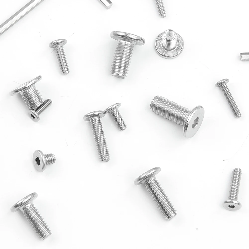 2-50pcs Hex Socket Ultra Thin Low Flat Wafer Head Screw Bolt M2-M8 Stainless Steel CM Screw JUIDINTO