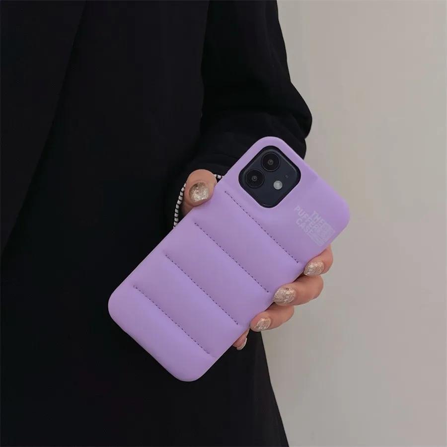 case iphone 12 pro max Trend New Color System Down Jacket The Puffer Case for iPhone 13 12 Mini 11 Pro Max X XS XR 8 7 Plus SE 2020 Soft Silicone Cover case iphone 12 pro max