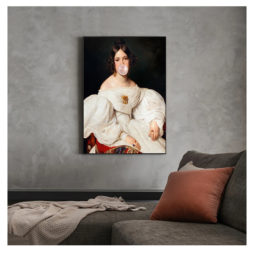 클래식 패션 아트 바로크 모듈러 그림 포스터, 현대 거실 홈 장식 프레임 캔버스 프린트 페인팅 벽 아트 