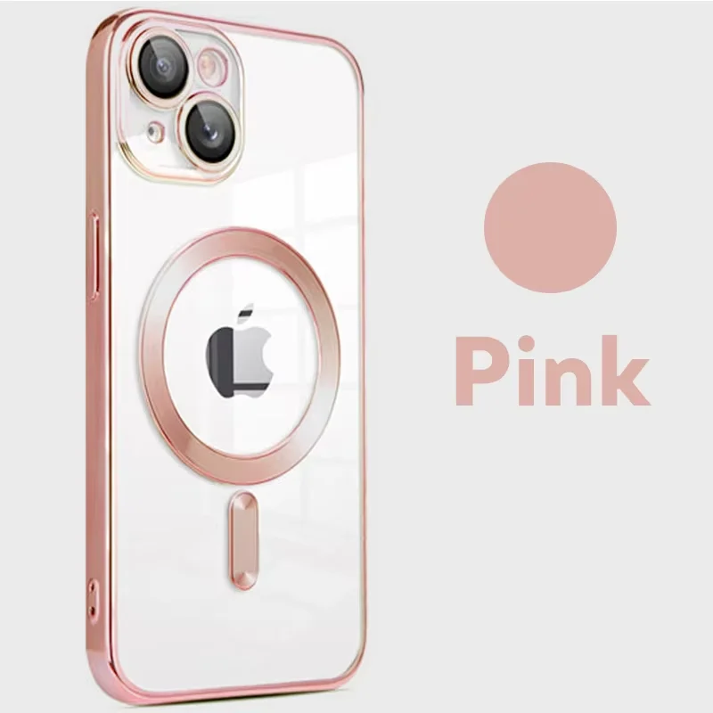 Luxury Wireless Magnetic Cover with Plated Clear Lens Protector