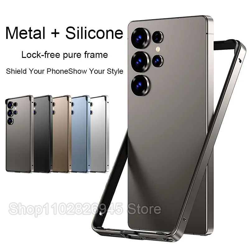 Hybrid phone cover of silicone and aluminum for Samsung Galaxy S26 S25 Ultra S24 Plus with better heat protection