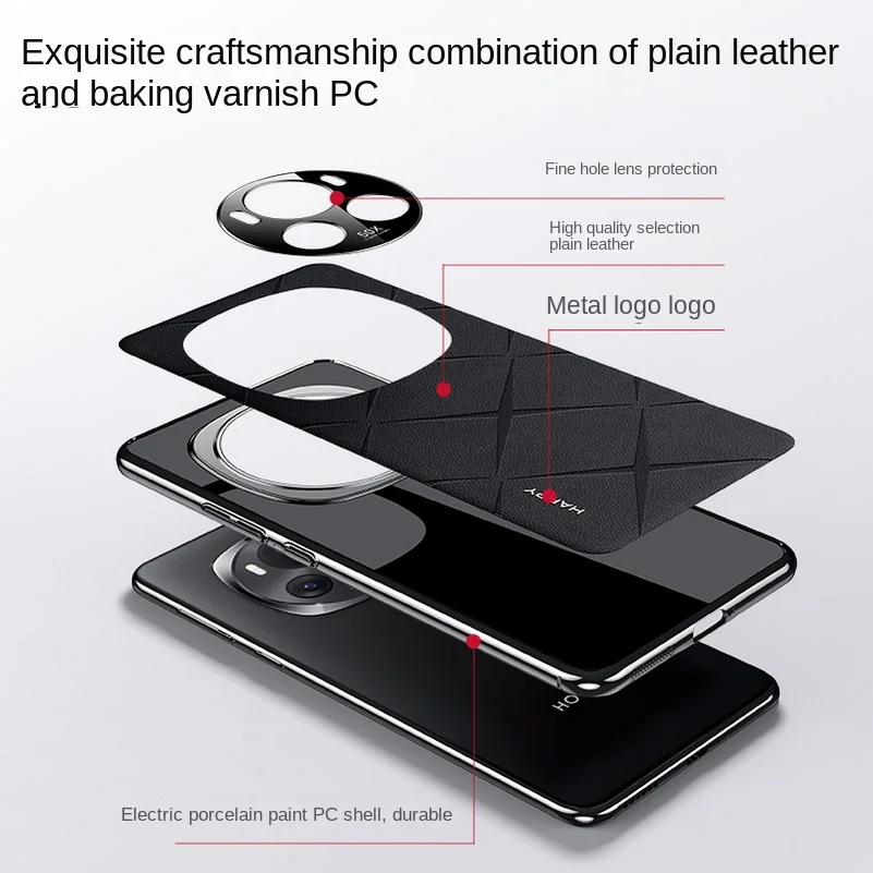 Elegant Leather Camera Lens Protection Case – Premium Texture, Hard Slim Cover