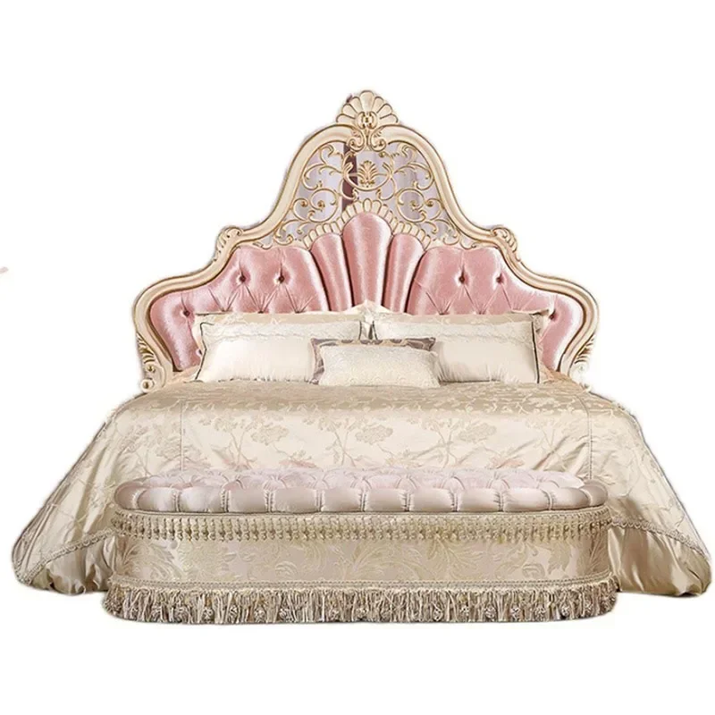 

Master Modern Designer Bed Princess Floor Hand Carved Luxury Queen Bed Design Sleeping European Chambre Furniture