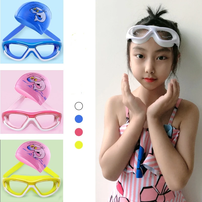 Children's Anti Fog UV Protection Professional Large Frame Surfing EyeWear Adjustable Waterproof Silicone Swim Glasses Goggles