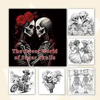 A Bold and Simple Decompression Creative Adult-sugar Skull Sweet World Coloring Book Featuring Rose Skulls 2