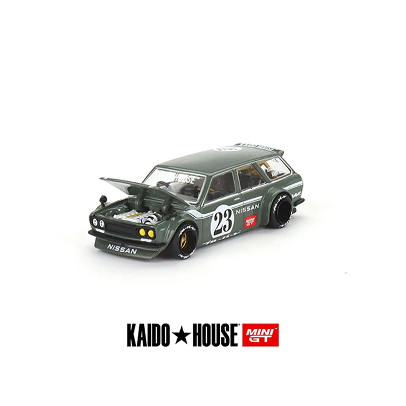

Kaido + MINIGT 1:64 модель автомобиля 510 фургон литье под давлением-зеленый