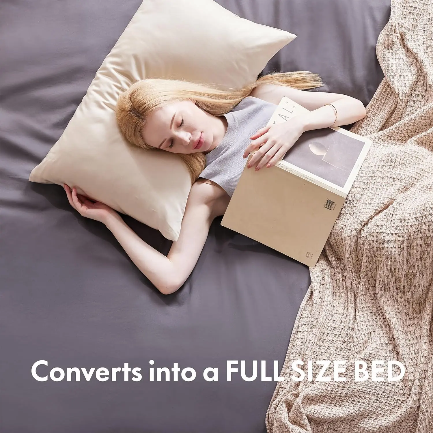 Bean Bag Chair, Large Bean Bag Chairs for Adults, Convertible Bed, Big Beanbag Chair with Microfiber Cover, Huge