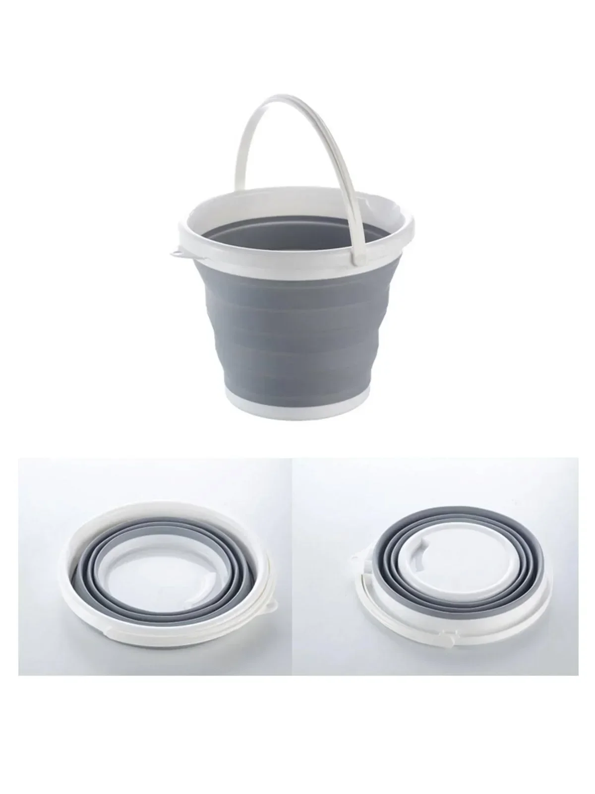 Portable Foldable Plastic Water Bucket-Outdoor Camping Multifunctional Basin with Handle Dorm Room Essentials