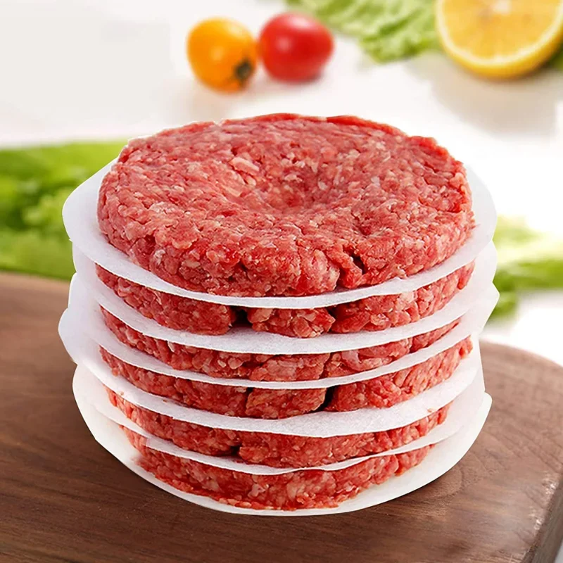 100pcs 11cm Hamburger Patty Paper Round Wax Paper Sheet for Burger Press Baking Cake Baking Separate 4.33inch Patty Oil