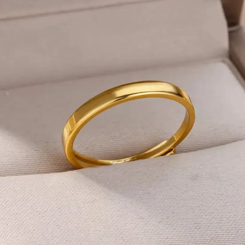 Stainless Steel Rings For Women Gold Color Adjustable Finger Rings