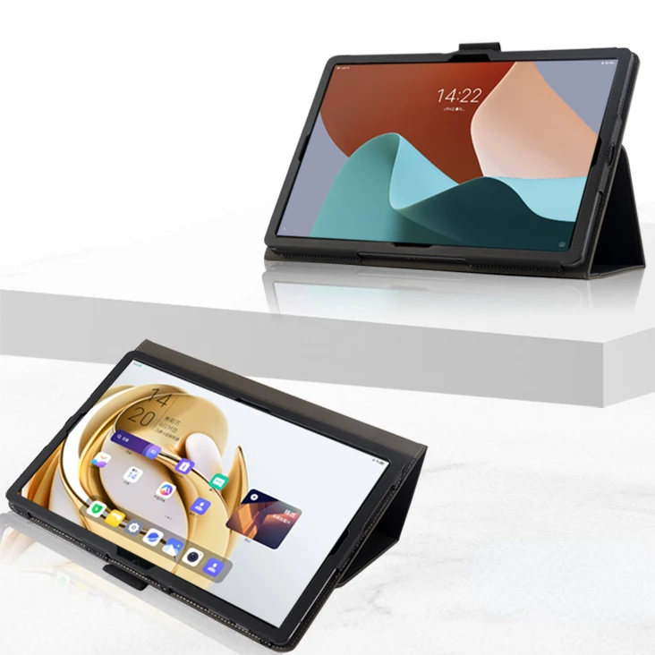 Elegant Folio PU Leather Stand Cover with Magnetic Closure and Hand Strap