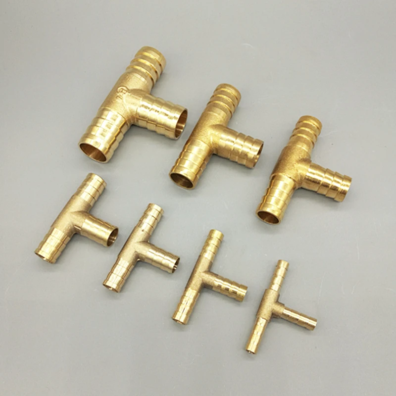 Raccordo A Croce 4 Vie In Ottone Per Tubi Flessibili – Connettori Spinati Da 6mm Per Aria, Acqua, Olio E Gas – 5 Pezzi