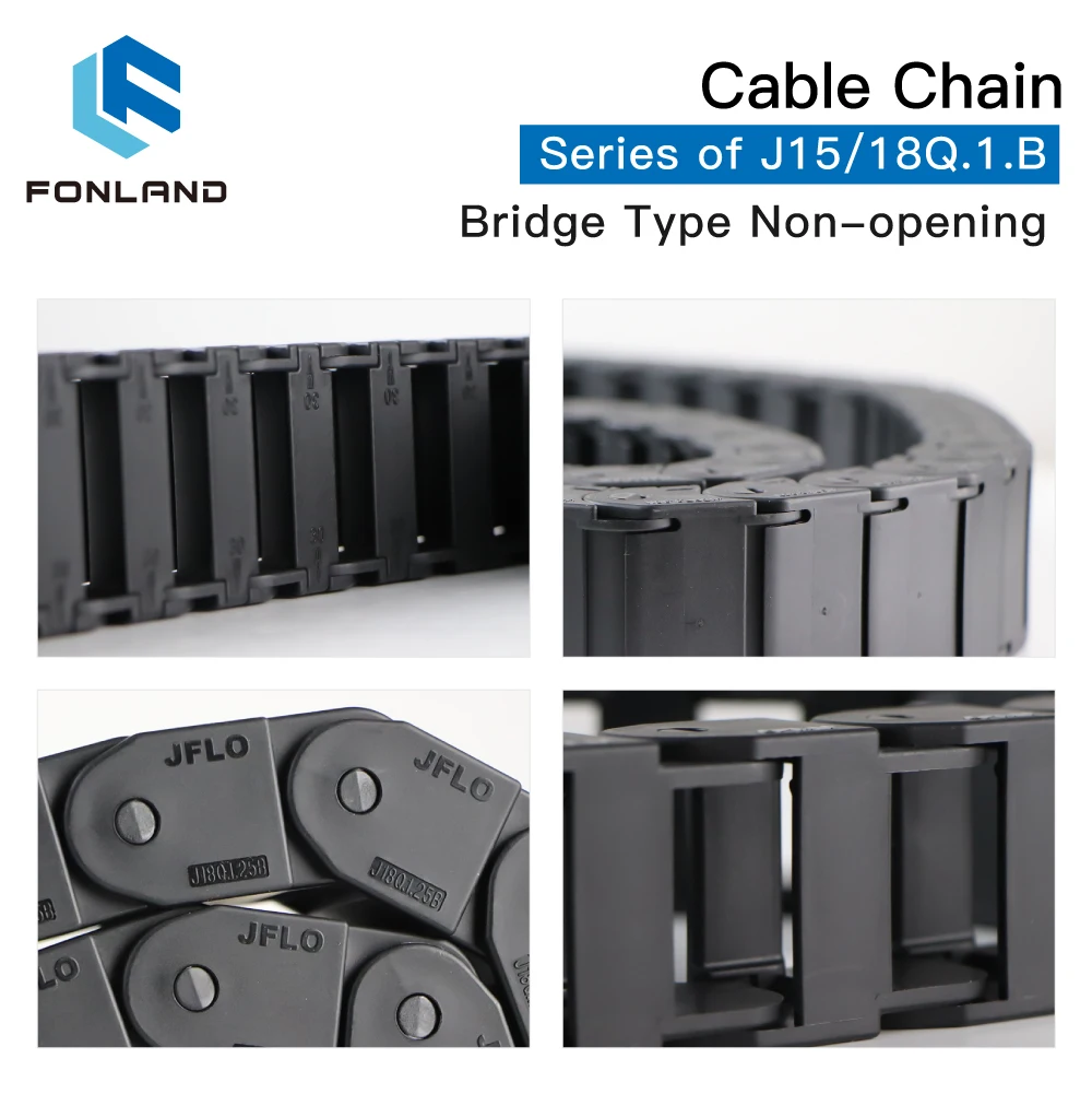 Fonland Cable Chains plastic cable chain cable carrier 15x20 15x30 18x25 18x37 mm Bridge Type Non-Opening Plastic Towline Transmission Drag Chain 1 meter/set