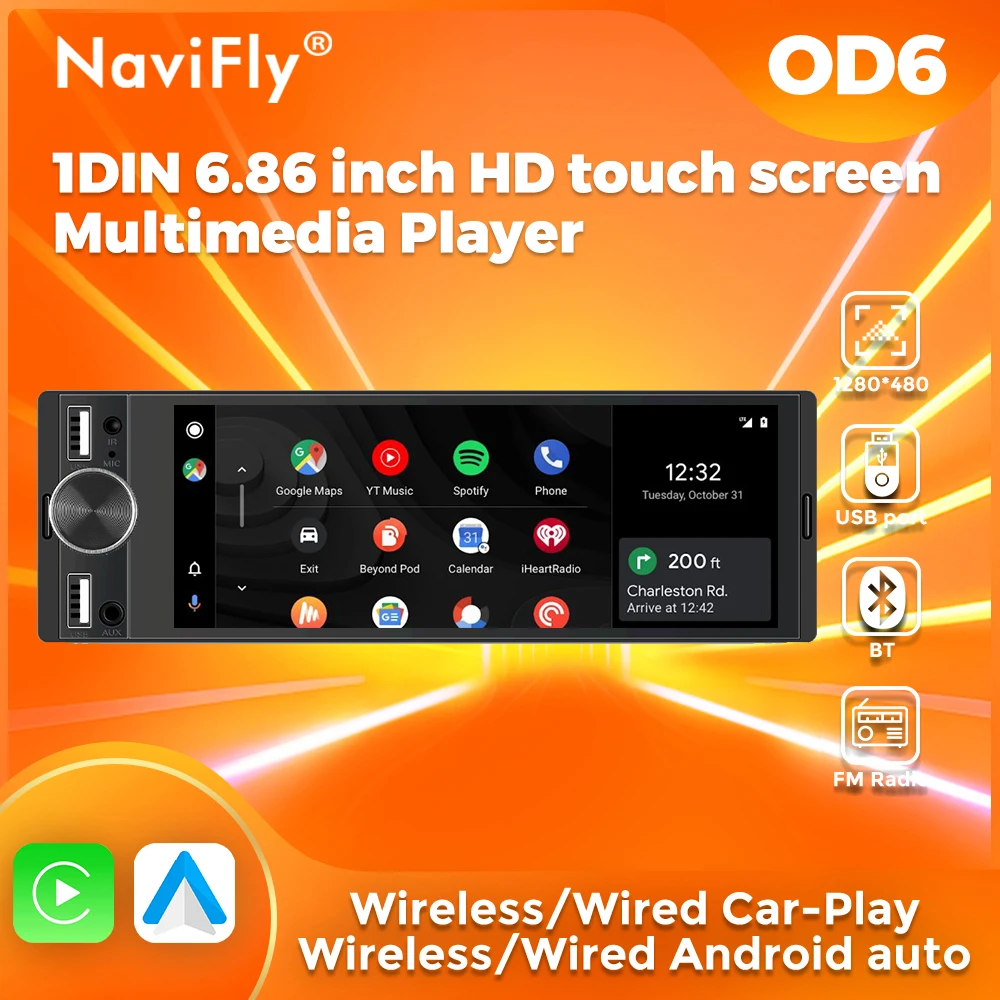 NaviFly-6-86-1Din-Car-Radio-Multimedia-Player-MP5-FM-Radio-Wireless ...