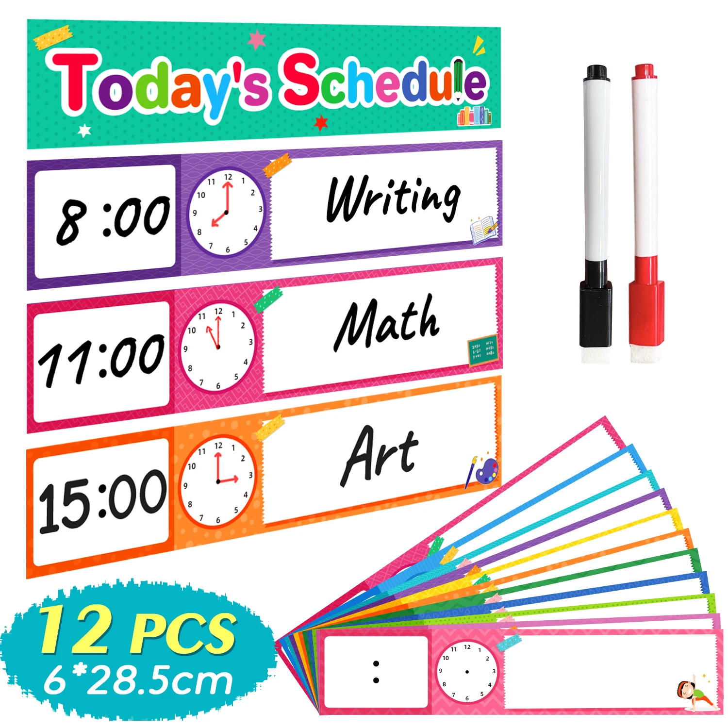 Educational Toys Chore Checklist Card DIY Visual Schedule Toddlers Daily Routines Schedule Cards Classroom Decoration Pocket Chart Add-ons Montessori