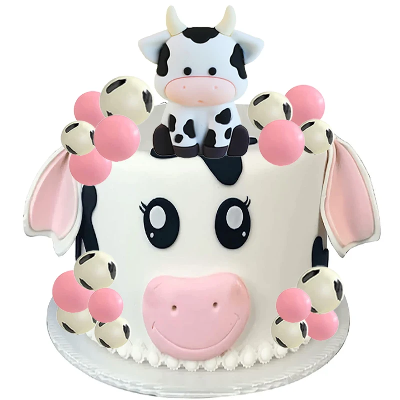 

21Pcs Cow Cake Topper Cupcake Dessert Cow Ball Cake Topper For Cow Theme Baby Shower Kids Birthday Wedding Party Decorations