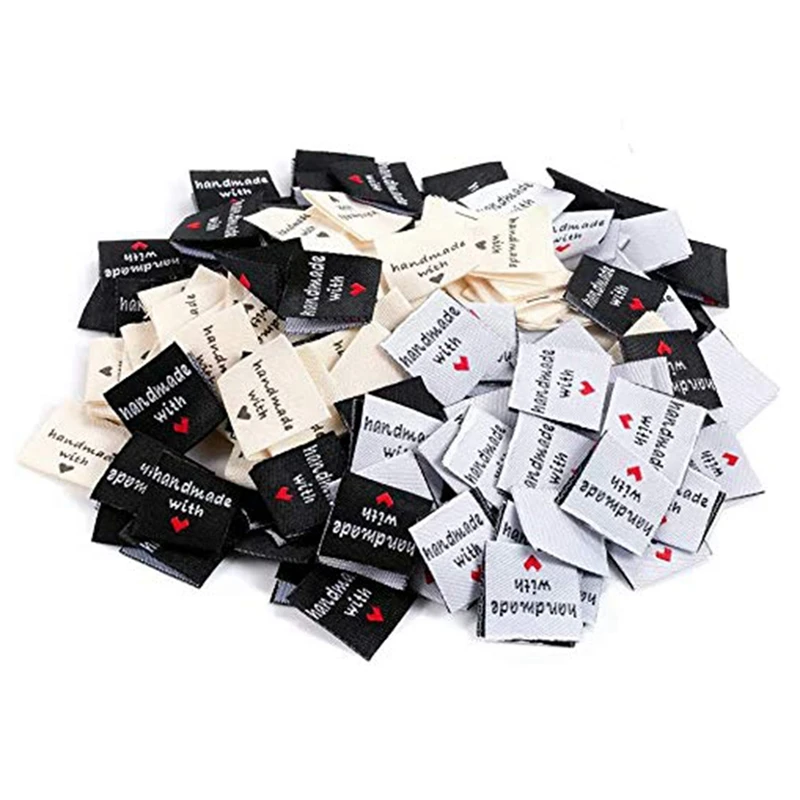 

150 Pcs Handmade Sew-On Woven Clothing Labels Sewing Crafting Fabric Tags For Clothes Dolls Hats Shoes Sewing Crafts DIY