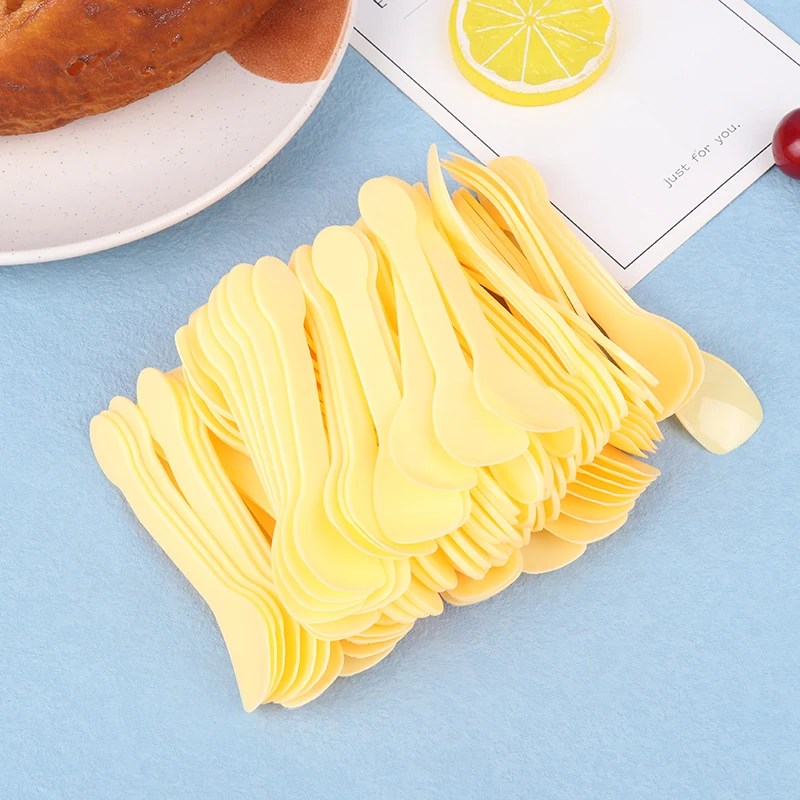 Plastic Disposable Spoon 100Pcs Mini For Jelly Ice Cream Party
