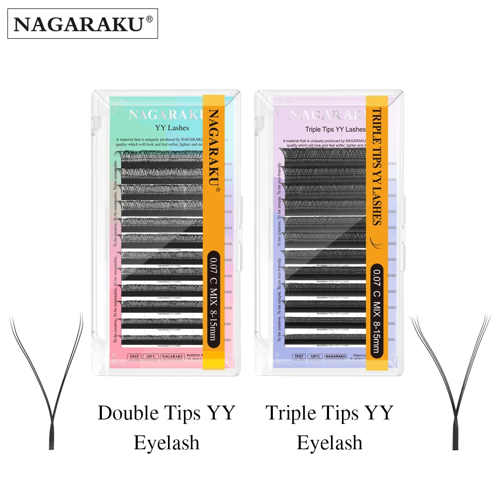 YY Shape Eyelash Extensions - Double/Three Split Tips