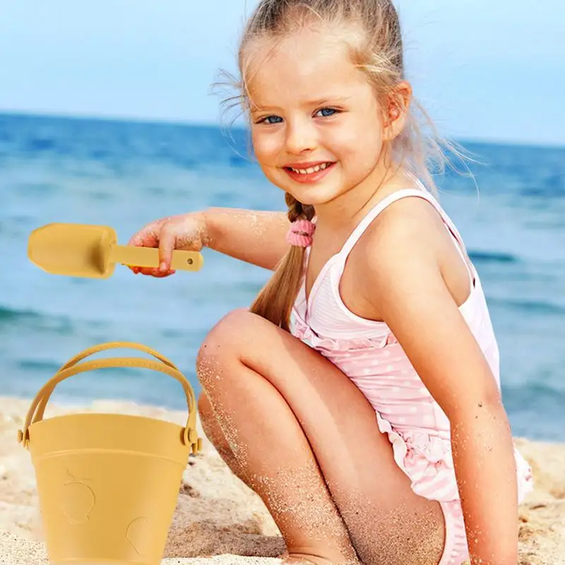 8pcs/Set Beach Toys Eco-Friendly Silicone Fun Summer Outdoor Toys for Kids with Bucket 6