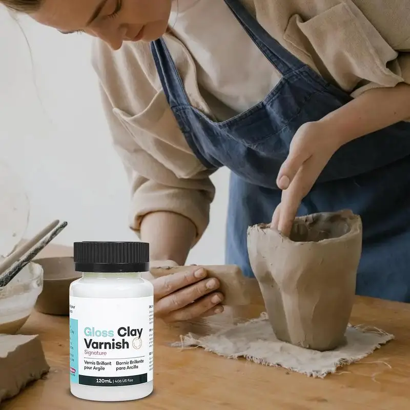 120ml Acrylic Varnish Gloss Clay Air Dry Varnish For Air Dry Clay Glaze Gloss Sealant Prevent Crack