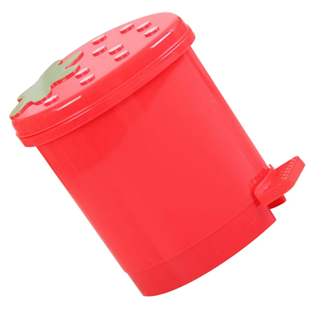 

Cartoon Strawberry Trash Can Mini Trash Can Plastic Cute Desktop Trash Can Room Decor
