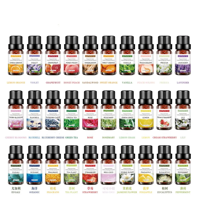 10ML Pure Natural Plant Essential Oil Diffuser Burner Eucalyptus Vanilla etc