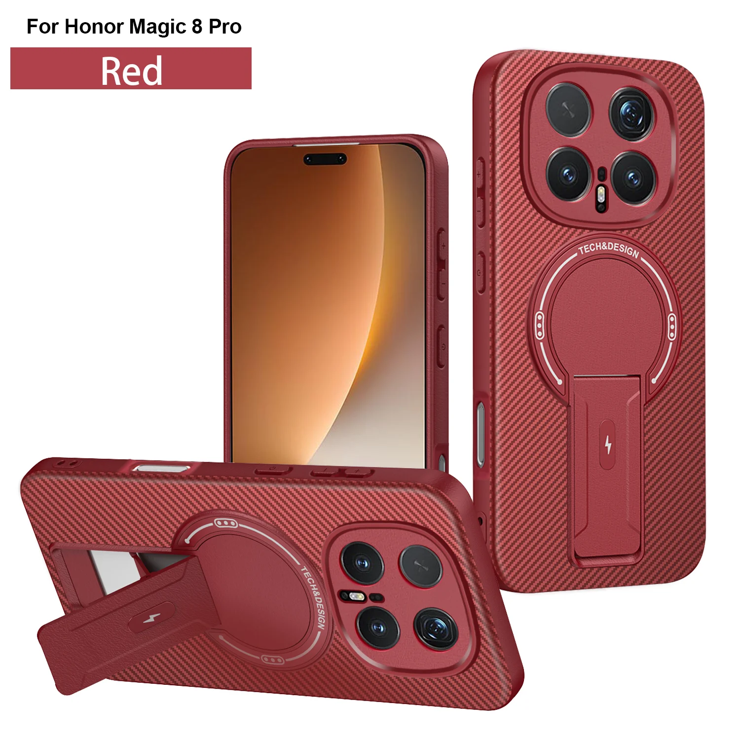 Enhanced Magnetic Wireless Charging Shockproof Phone Case with Hidden Bracket