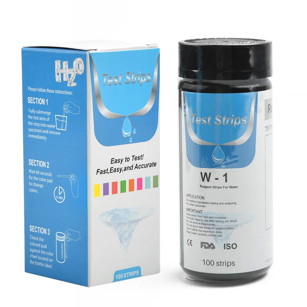 Water Total Hardness Test Strips Quick Easy Testing Kit 0-425 PPM New Water Quality Test Strip For Testing Hardness PH 100PCS water quality test kit