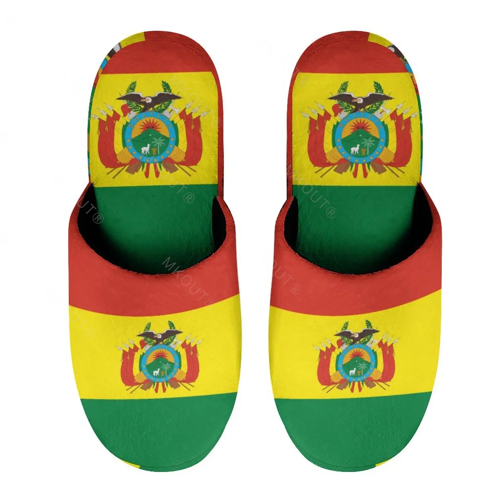 

Bolivia Flag (12) Warm Cotton Slippers For Men Women Thick Soft Soled Non-Slip Fluffy Shoes Indoor House Slippers Slipper