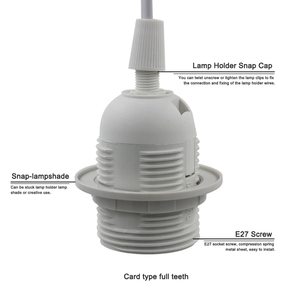 EU US Plug 1.8m Power Cord Cables E27 Full Teeth Lamp Base Holder With Switch Wire For Pendant Led Light Bulb lamp Accessory