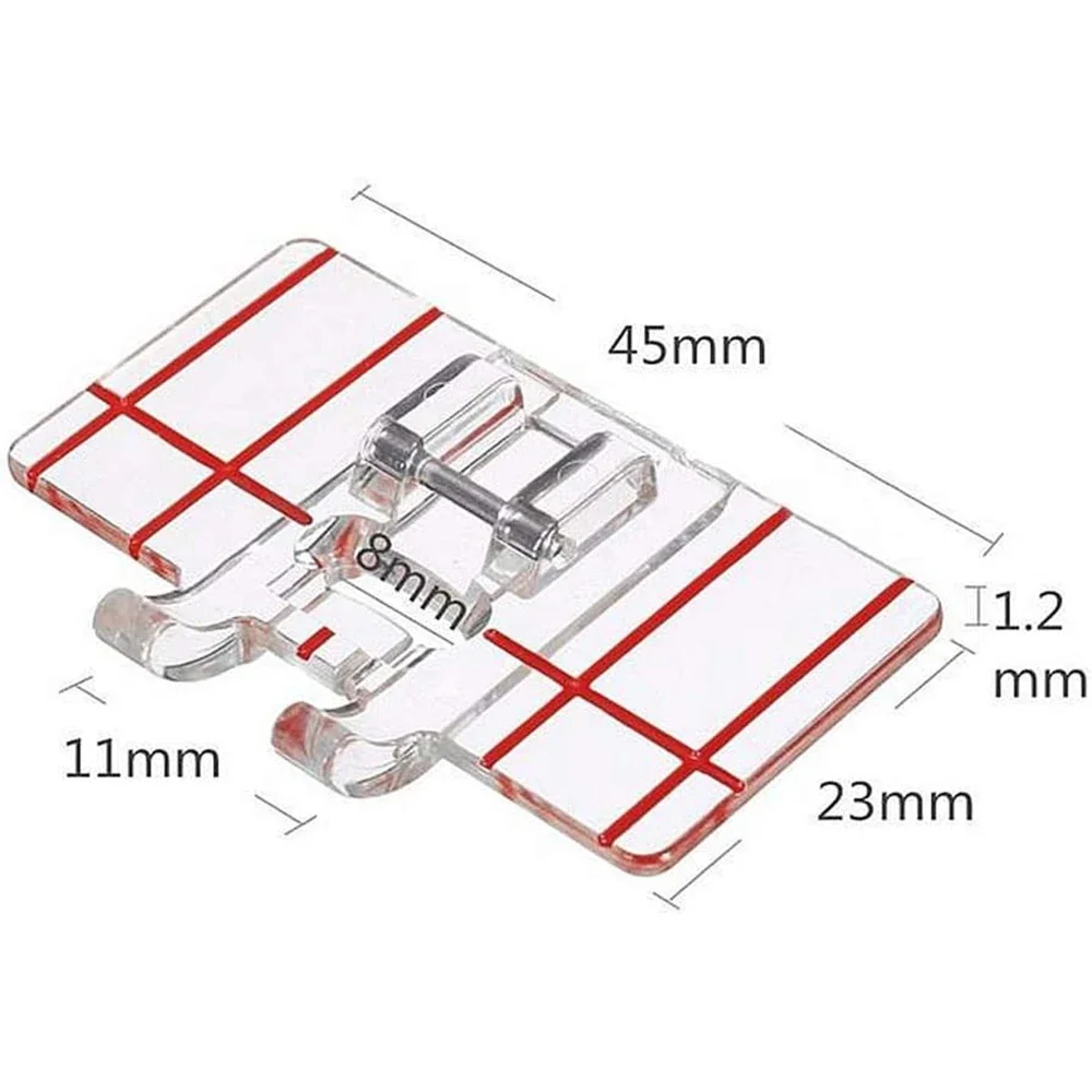 Plastic Clear Parallel Stitch Presser Foot Border Guide Foot For Singer Brother Low Shank Domestic Sewing Machines Accessories