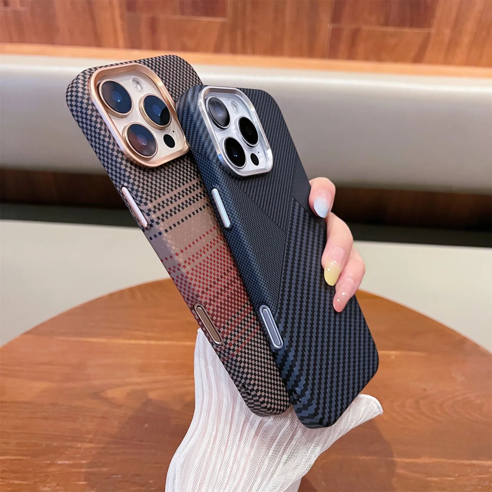 Carbon Fiber Magnetic Phone Case - Shockproof Slim Kevlar Protective Cover