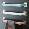 Self-adhesive Towel Holder Rack Wall Mounted Towel Hanger Bathroom Towel Bar Shelf Roll Holder Hanging Hook Bathroom Organizer 1